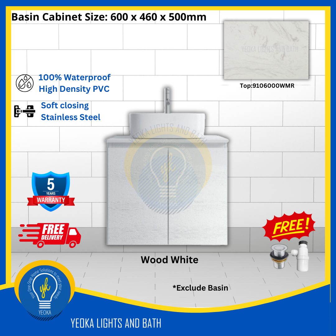 PVC Waterproof Basin Cabinet YKD6103200 (60cm)