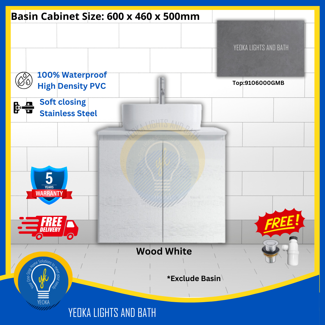 PVC Waterproof Basin Cabinet YKD6103200 (60cm)