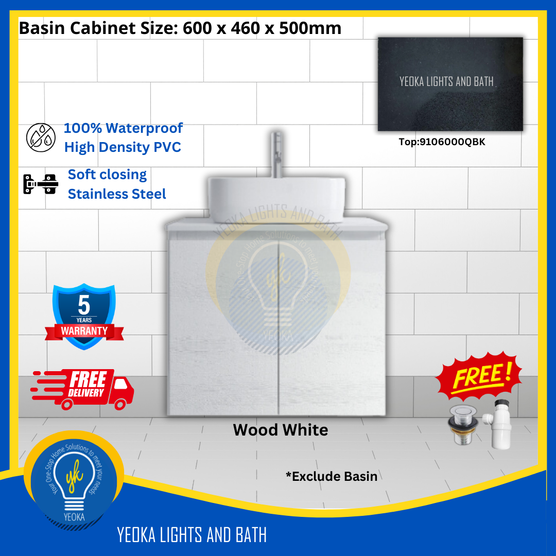 PVC Waterproof Basin Cabinet YKD6103200 (60cm)