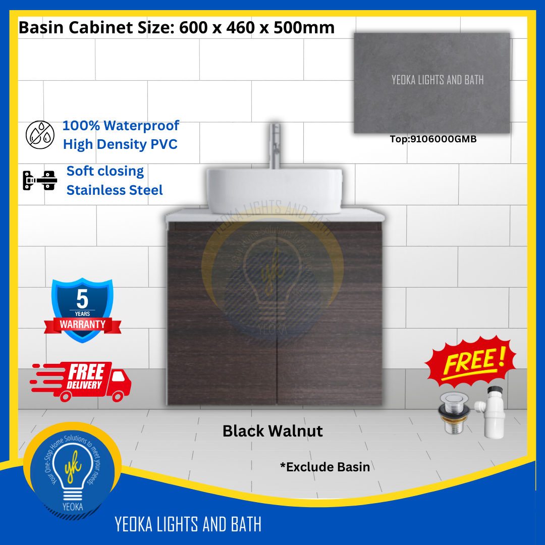 PVC Waterproof Basin Cabinet YKD6103200 (60cm)