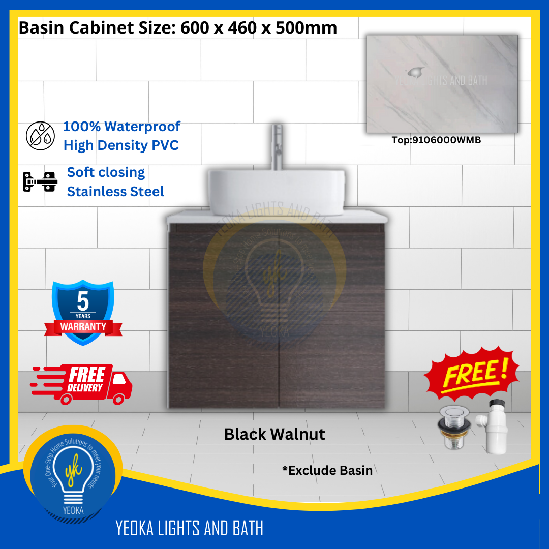 PVC Waterproof Basin Cabinet YKD6103200 (60cm)