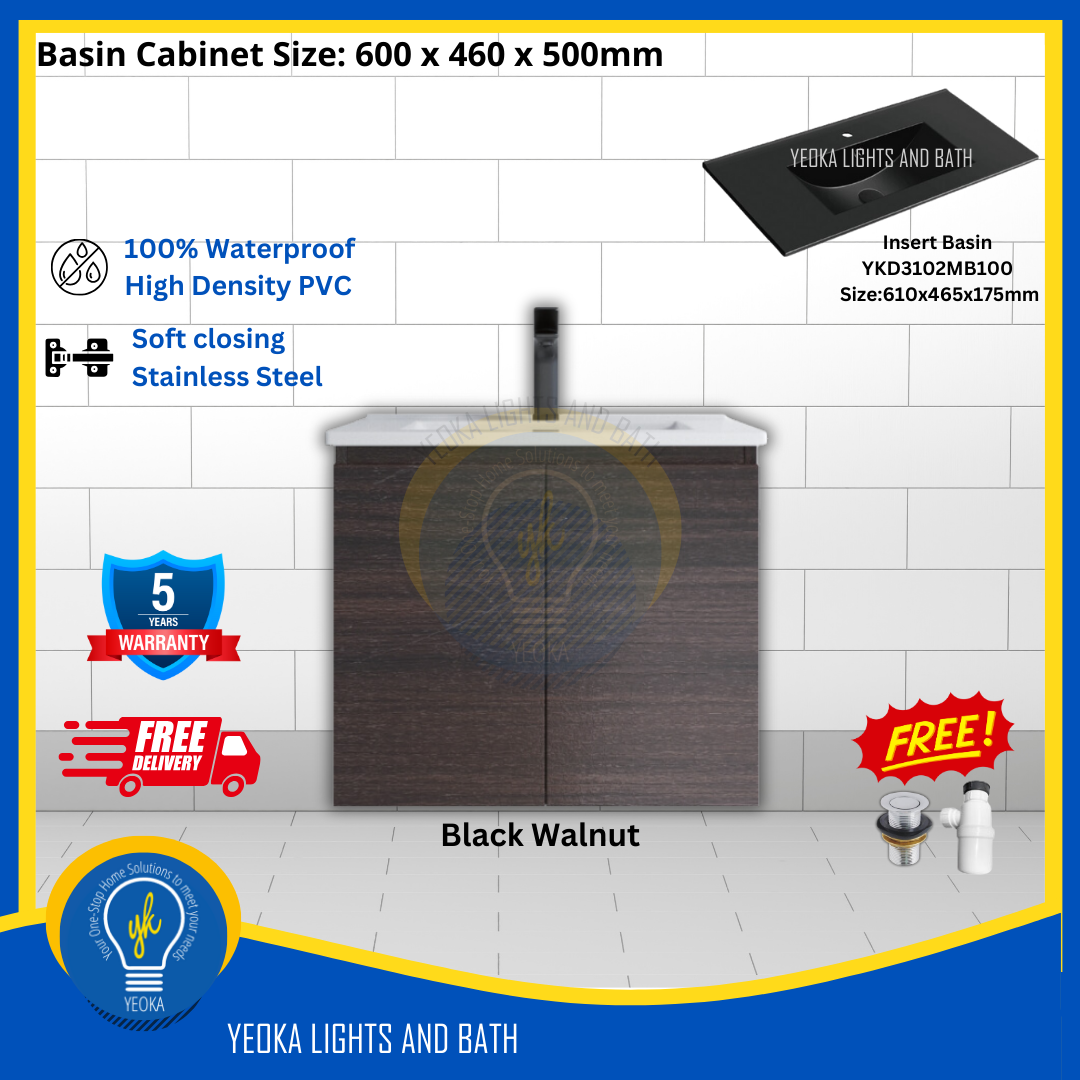 PVC Waterproof Basin Cabinet YKD6103200 (60cm)