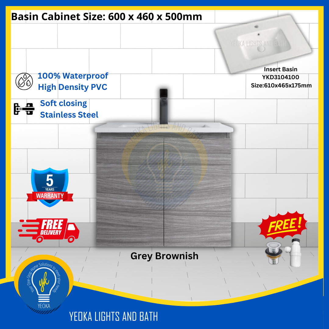 PVC Waterproof Basin Cabinet YKD6103200 (60cm)