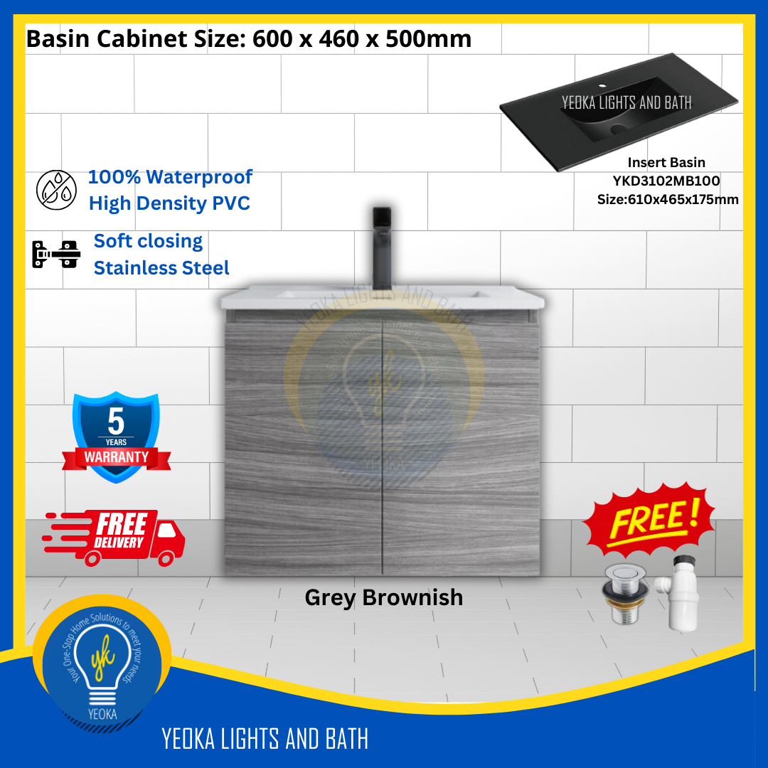 PVC Waterproof Basin Cabinet YKD6103200 (60cm)