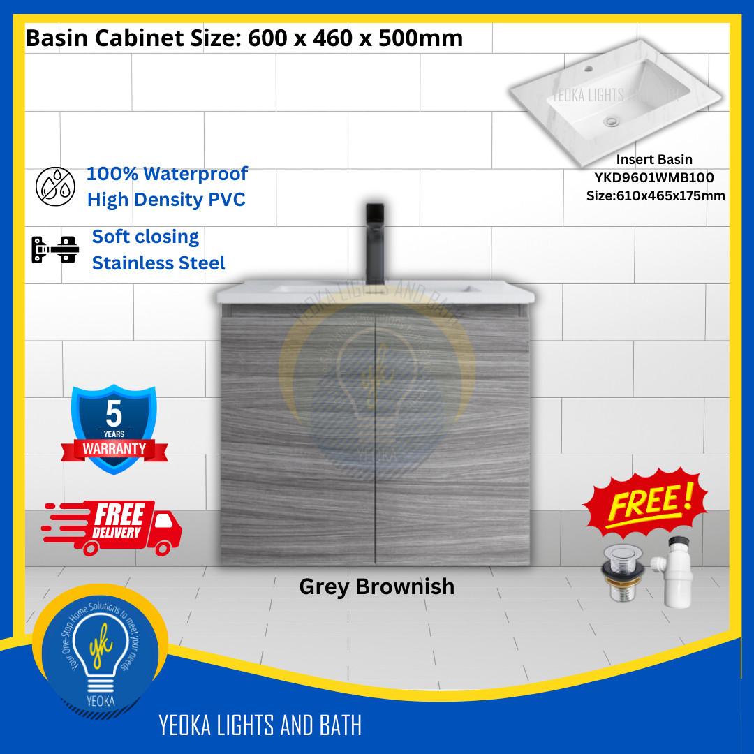 PVC Waterproof Basin Cabinet YKD6103200 (60cm)