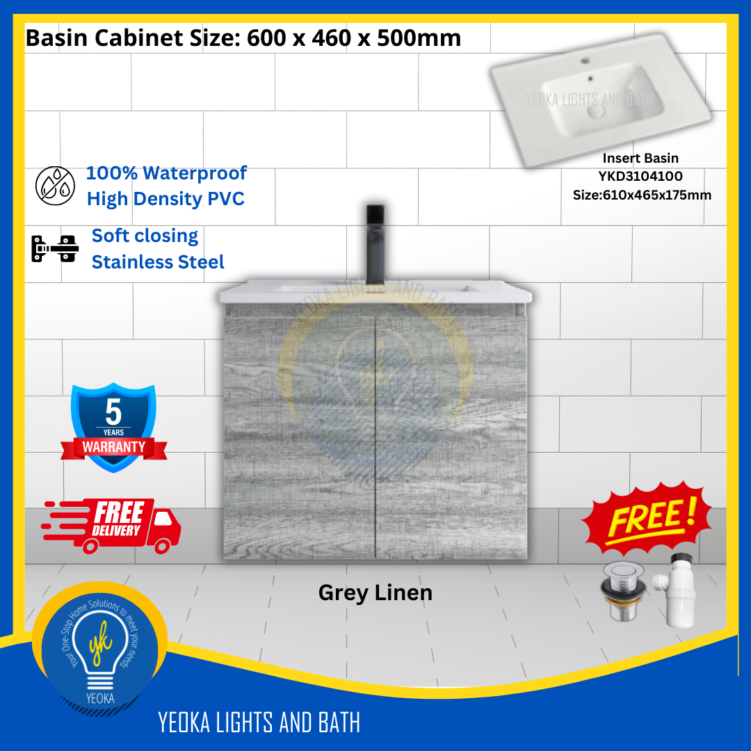 PVC Waterproof Basin Cabinet YKD6103200 (60cm)