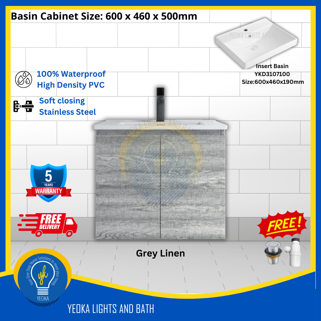 PVC Waterproof Basin Cabinet YKD6103200 (60cm)