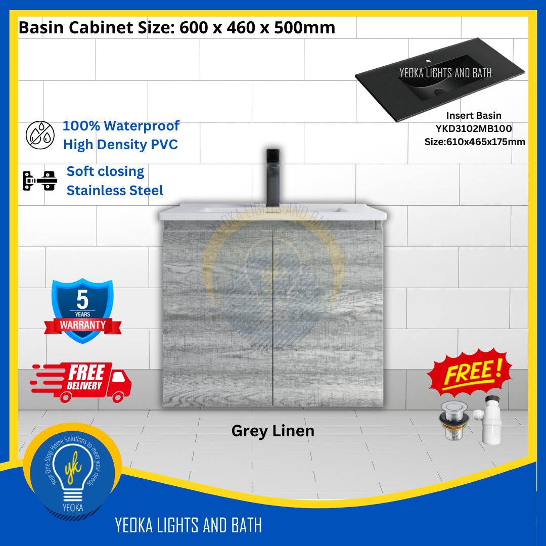 PVC Waterproof Basin Cabinet YKD6103200 (60cm)