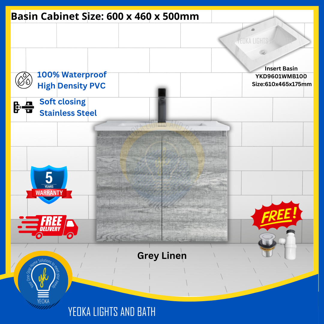 PVC Waterproof Basin Cabinet YKD6103200 (60cm)