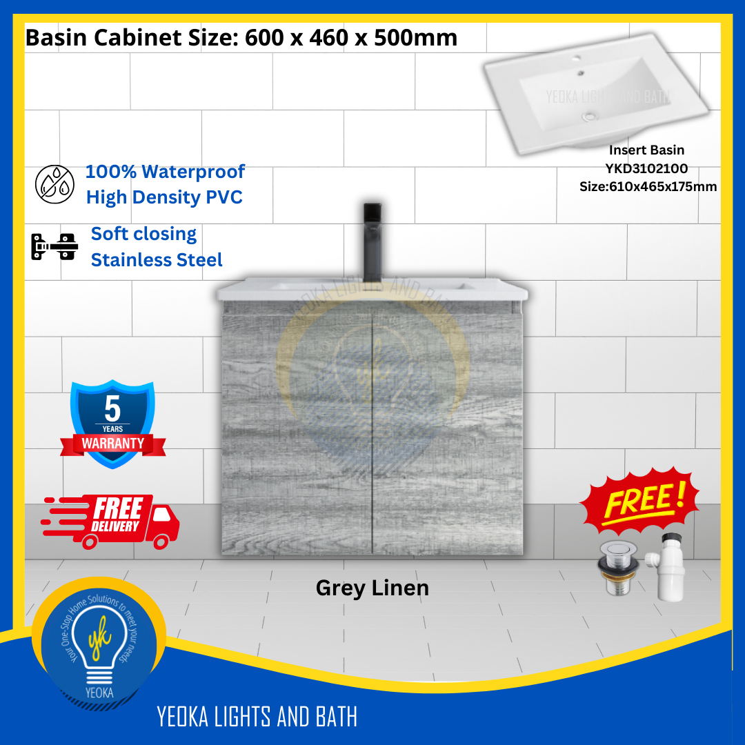 PVC Waterproof Basin Cabinet YKD6103200 (60cm)