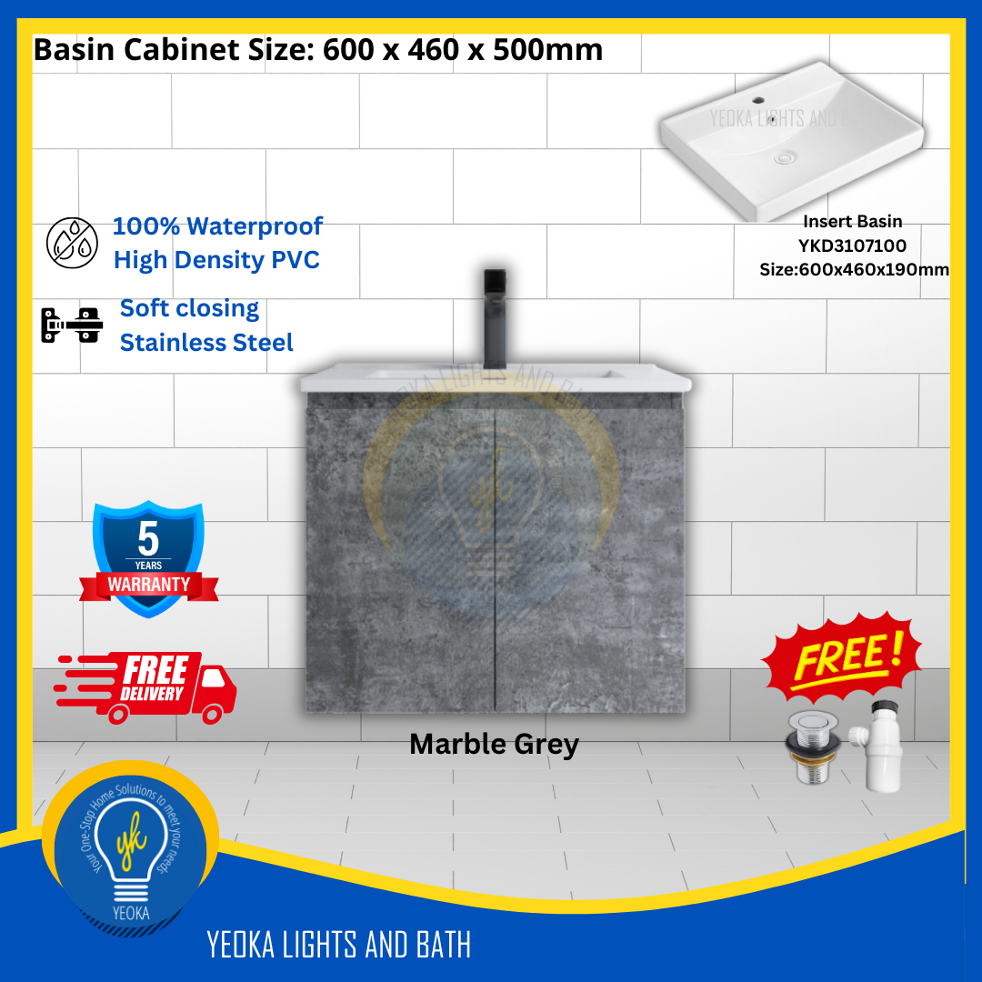 PVC Waterproof Basin Cabinet YKD6103200 (60cm)