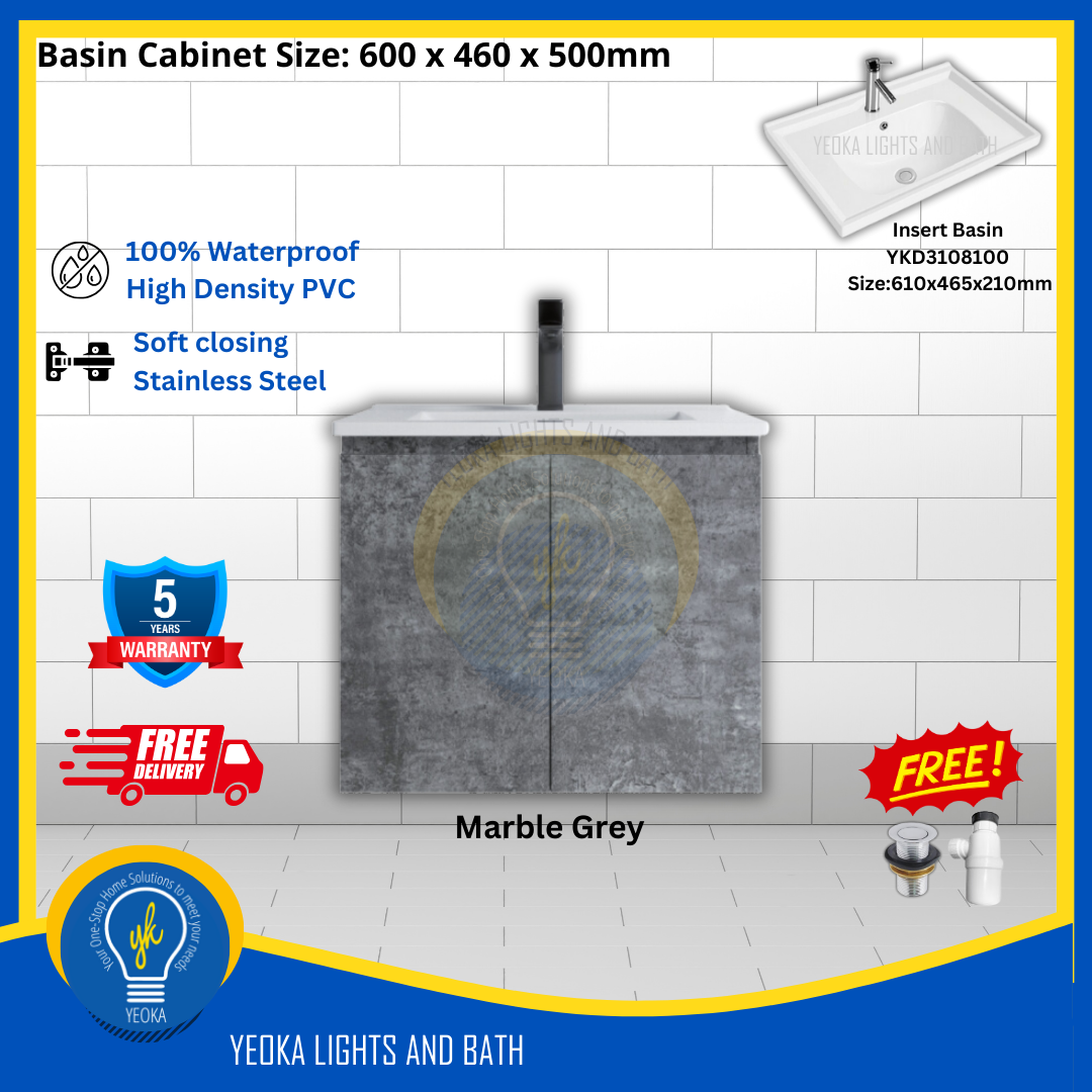 PVC Waterproof Basin Cabinet YKD6103200 (60cm)