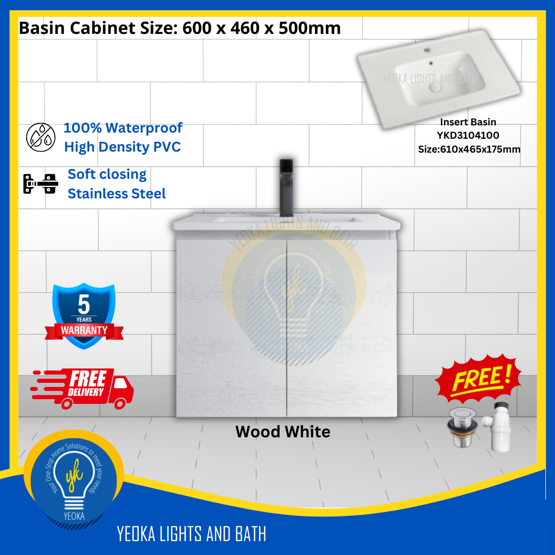 PVC Waterproof Basin Cabinet YKD6103200 (60cm)