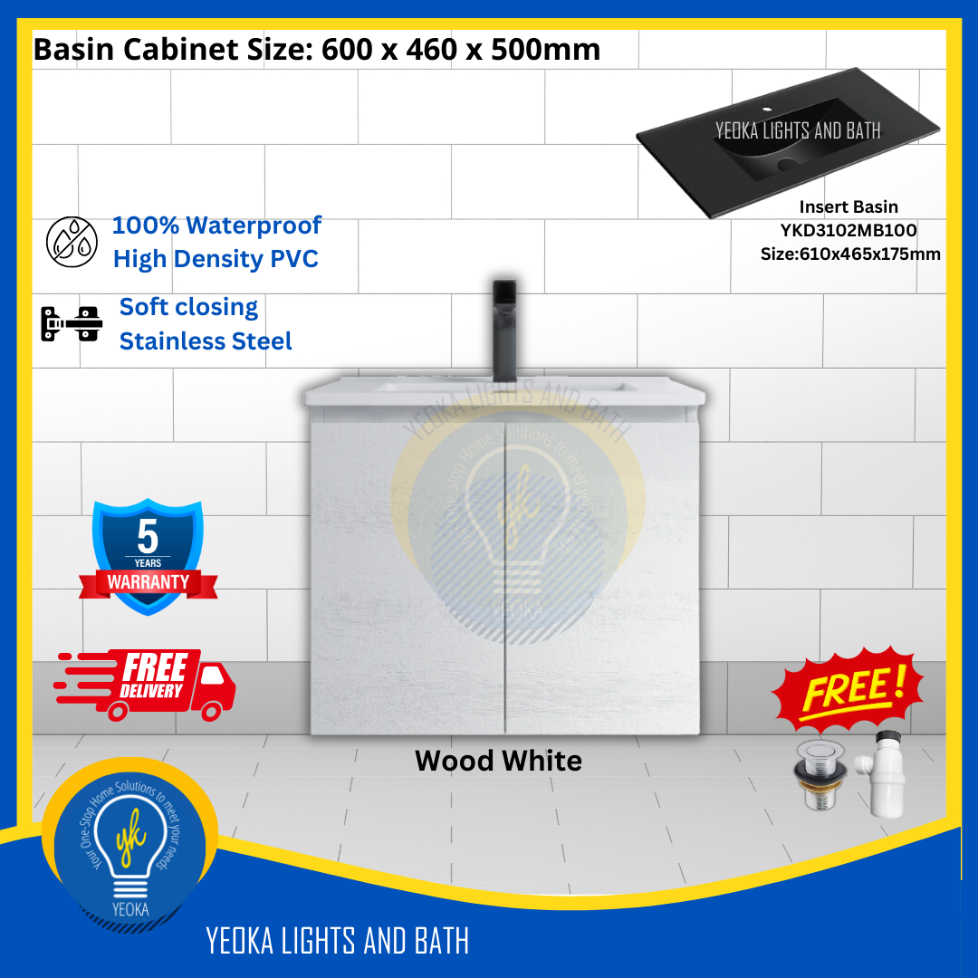 PVC Waterproof Basin Cabinet YKD6103200 (60cm)