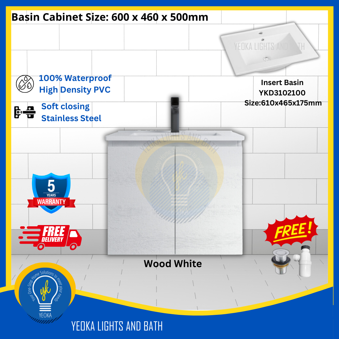 PVC Waterproof Basin Cabinet YKD6103200 (60cm)