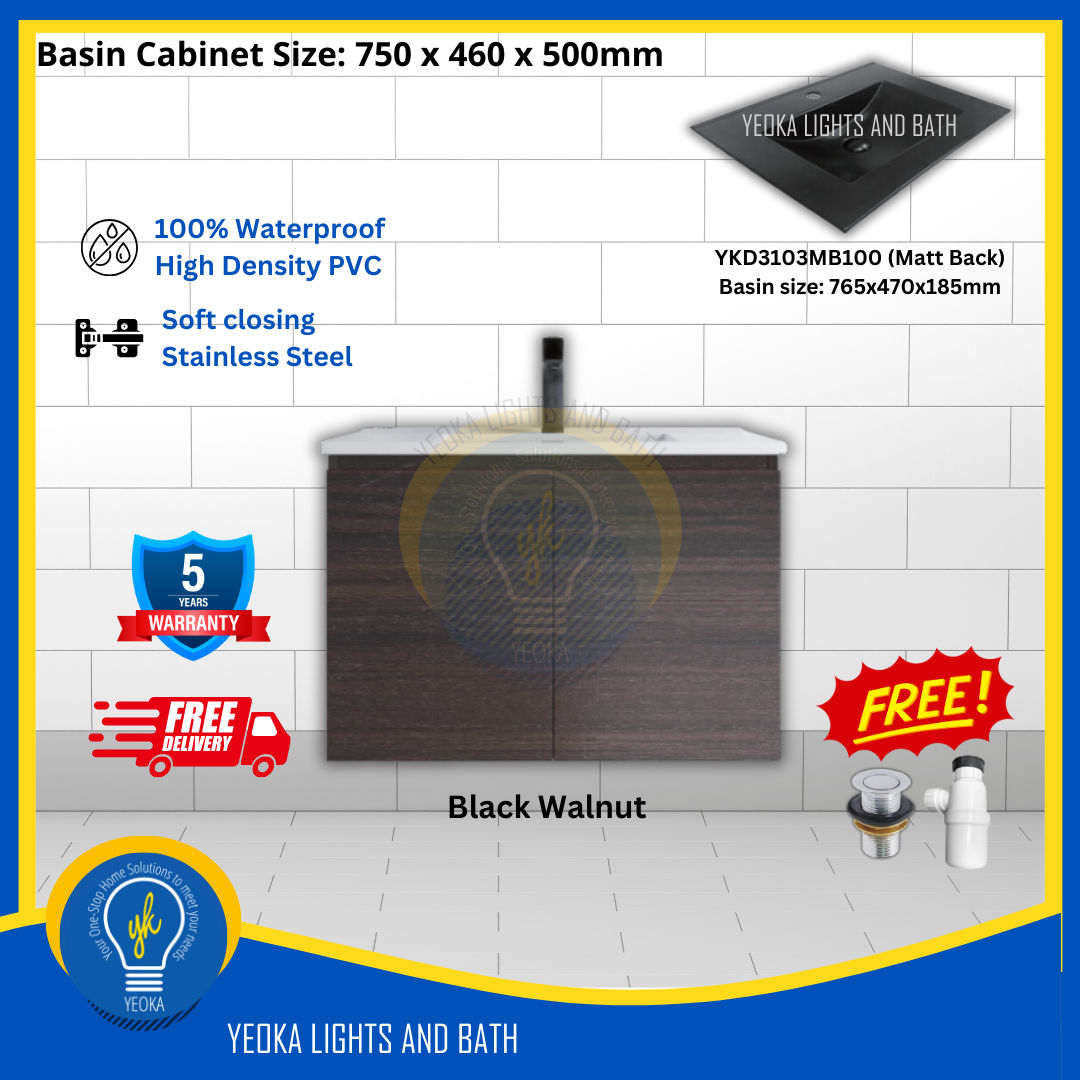 PVC Waterproof Basin Cabinet YKD7103200 (75cm)