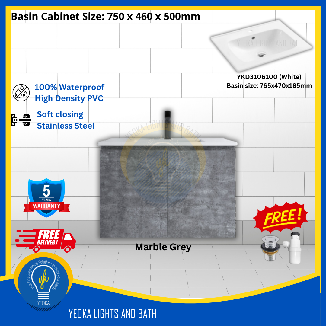 PVC Waterproof Basin Cabinet YKD7103200 (75cm)