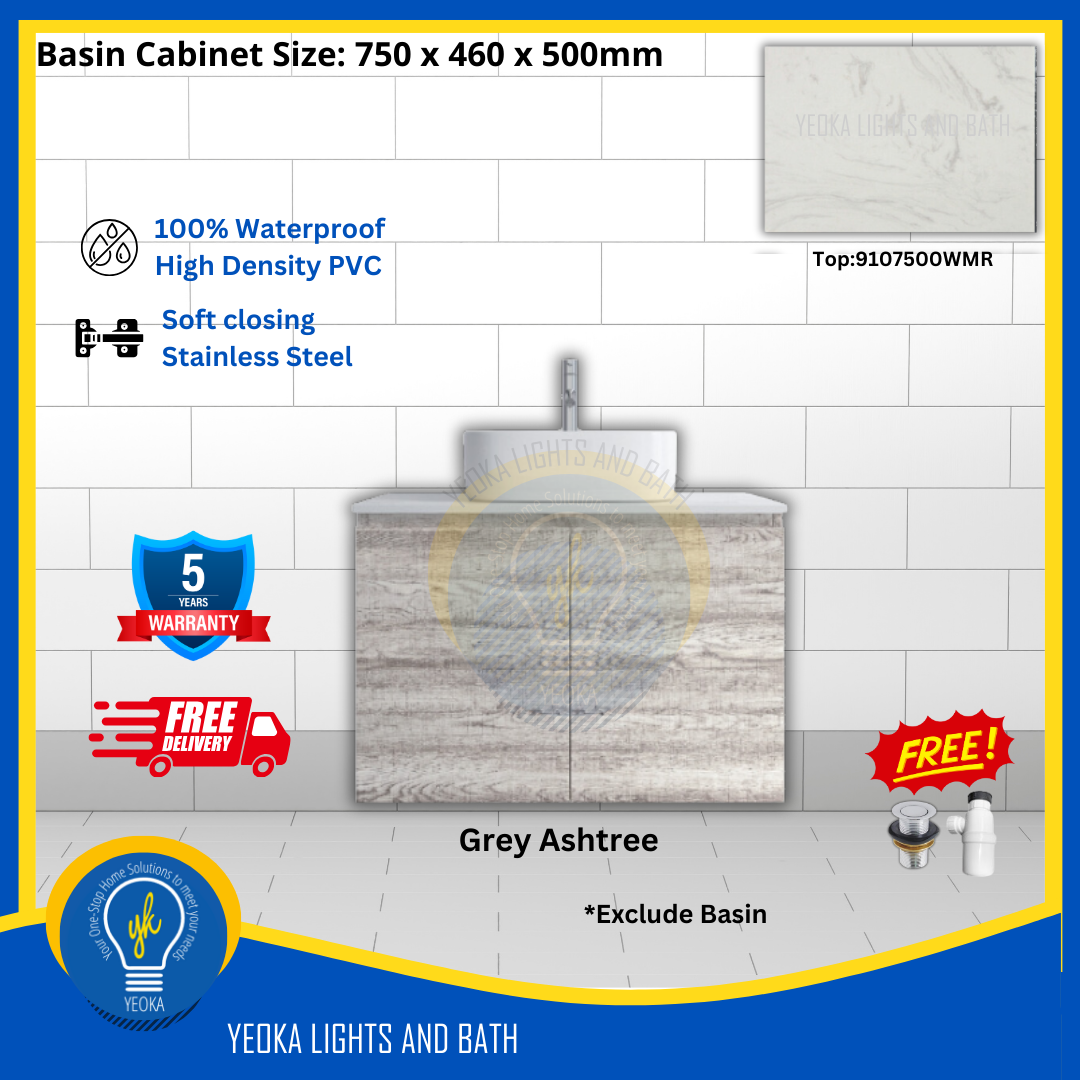 PVC Waterproof Basin Cabinet YKD7103200 (75cm)