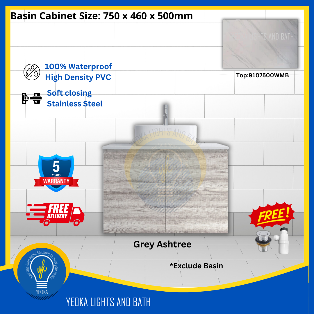 PVC Waterproof Basin Cabinet YKD7103200 (75cm)