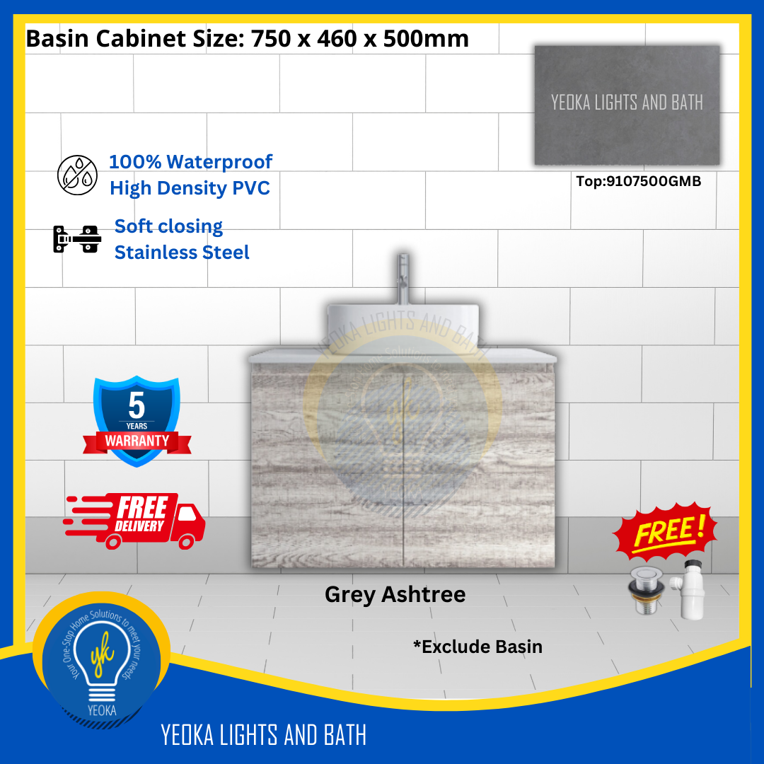 PVC Waterproof Basin Cabinet YKD7103200 (75cm)