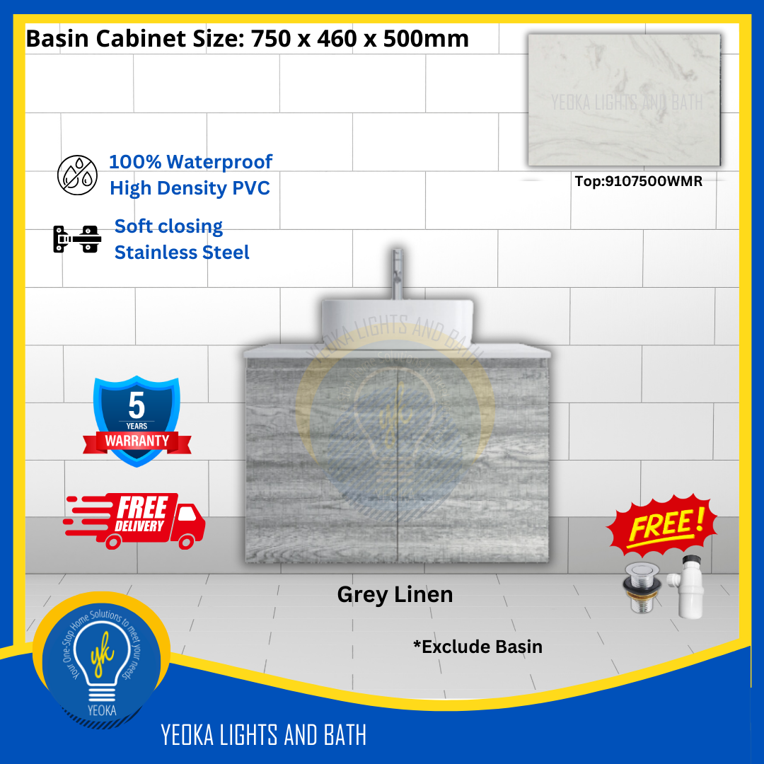 PVC Waterproof Basin Cabinet YKD7103200 (75cm)