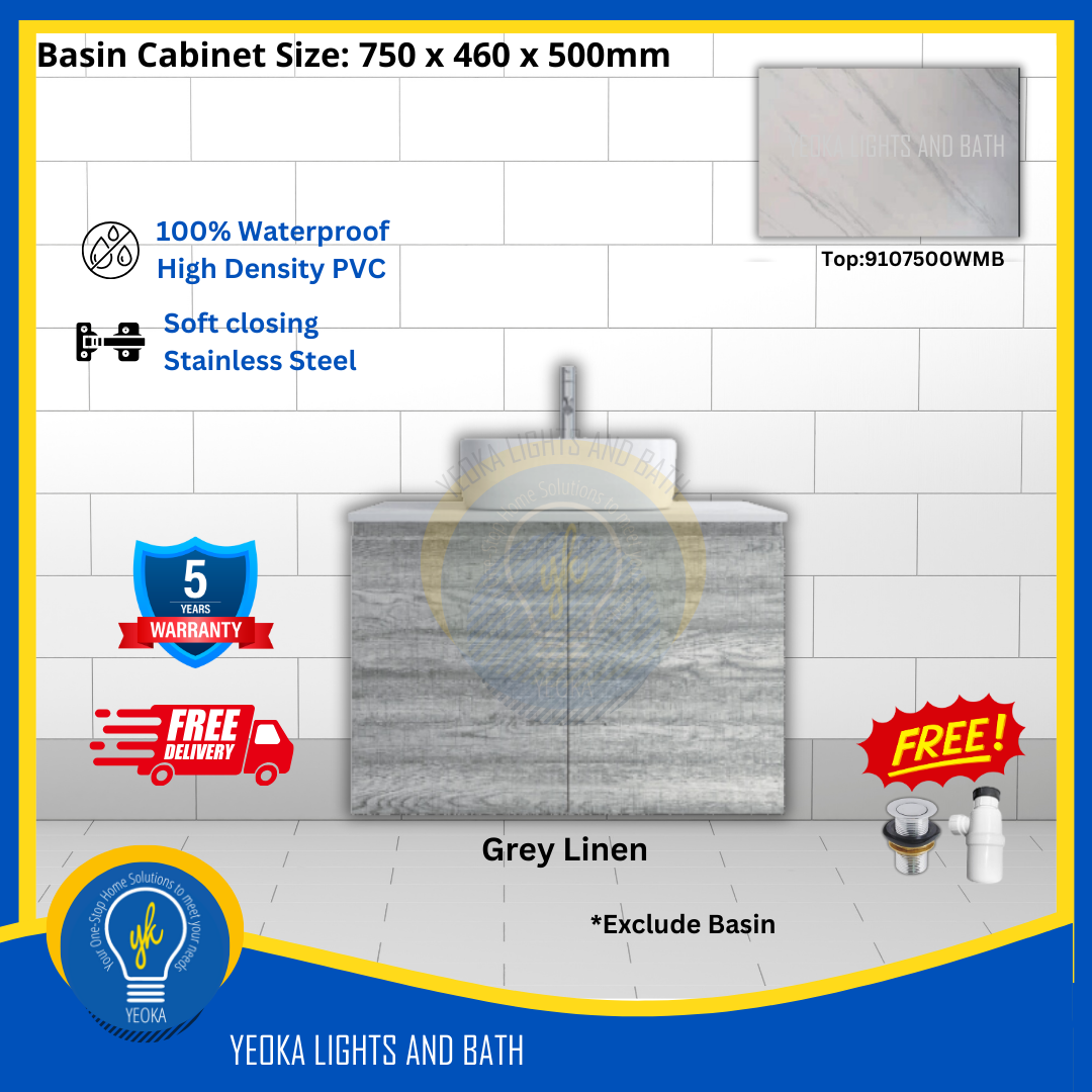 PVC Waterproof Basin Cabinet YKD7103200 (75cm)