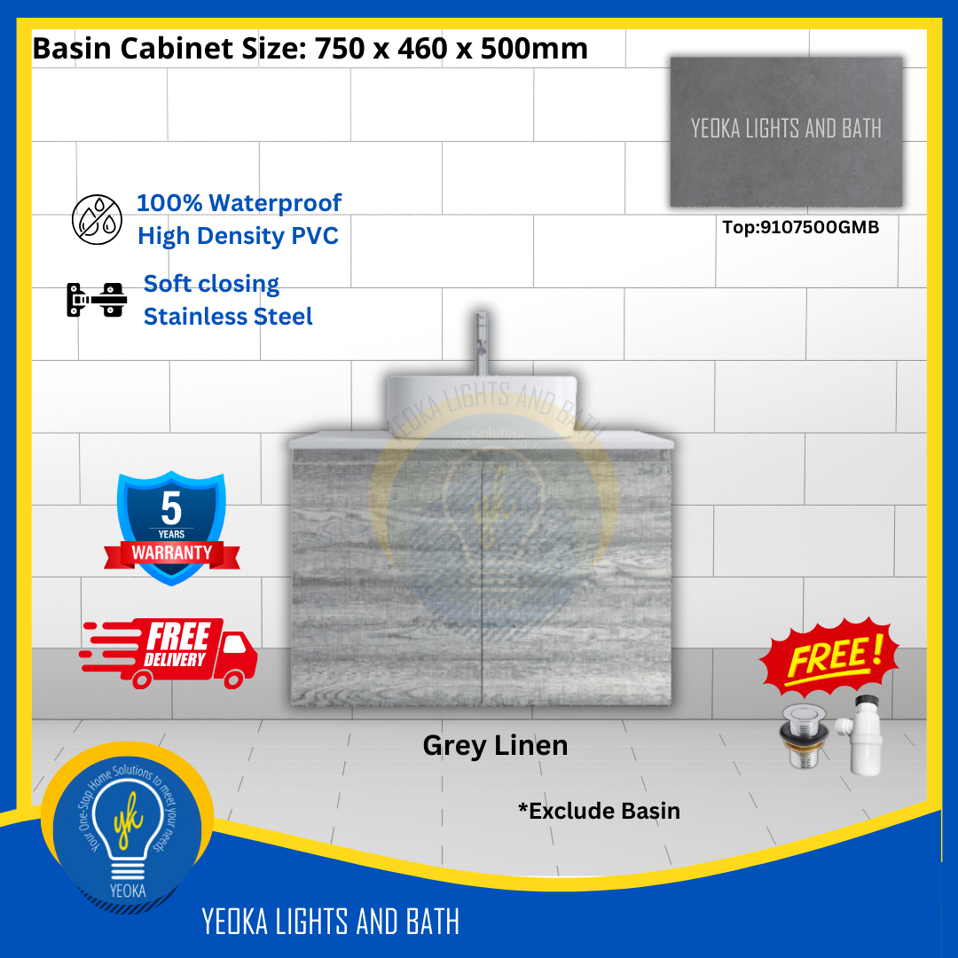 PVC Waterproof Basin Cabinet YKD7103200 (75cm)