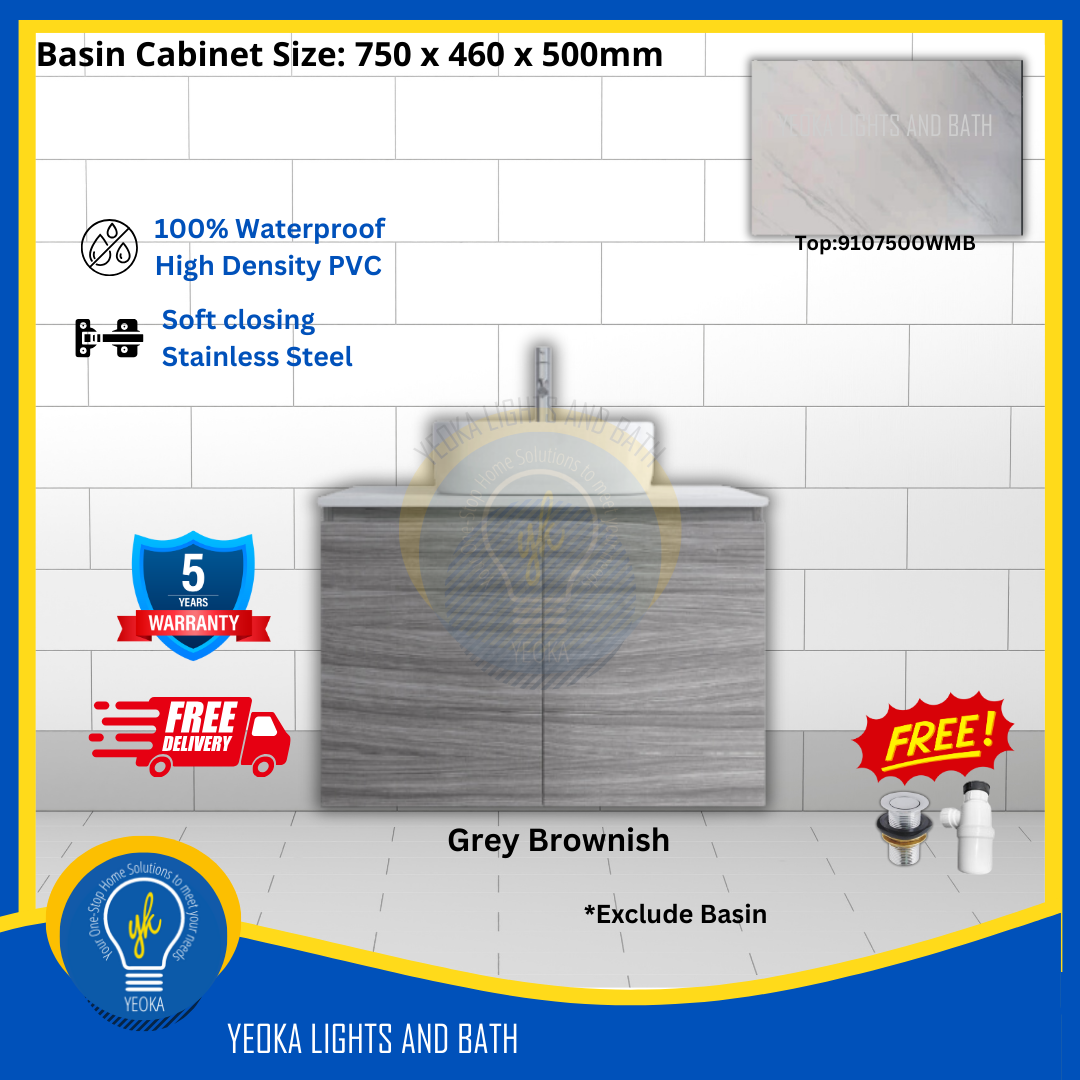 PVC Waterproof Basin Cabinet YKD7103200 (75cm)