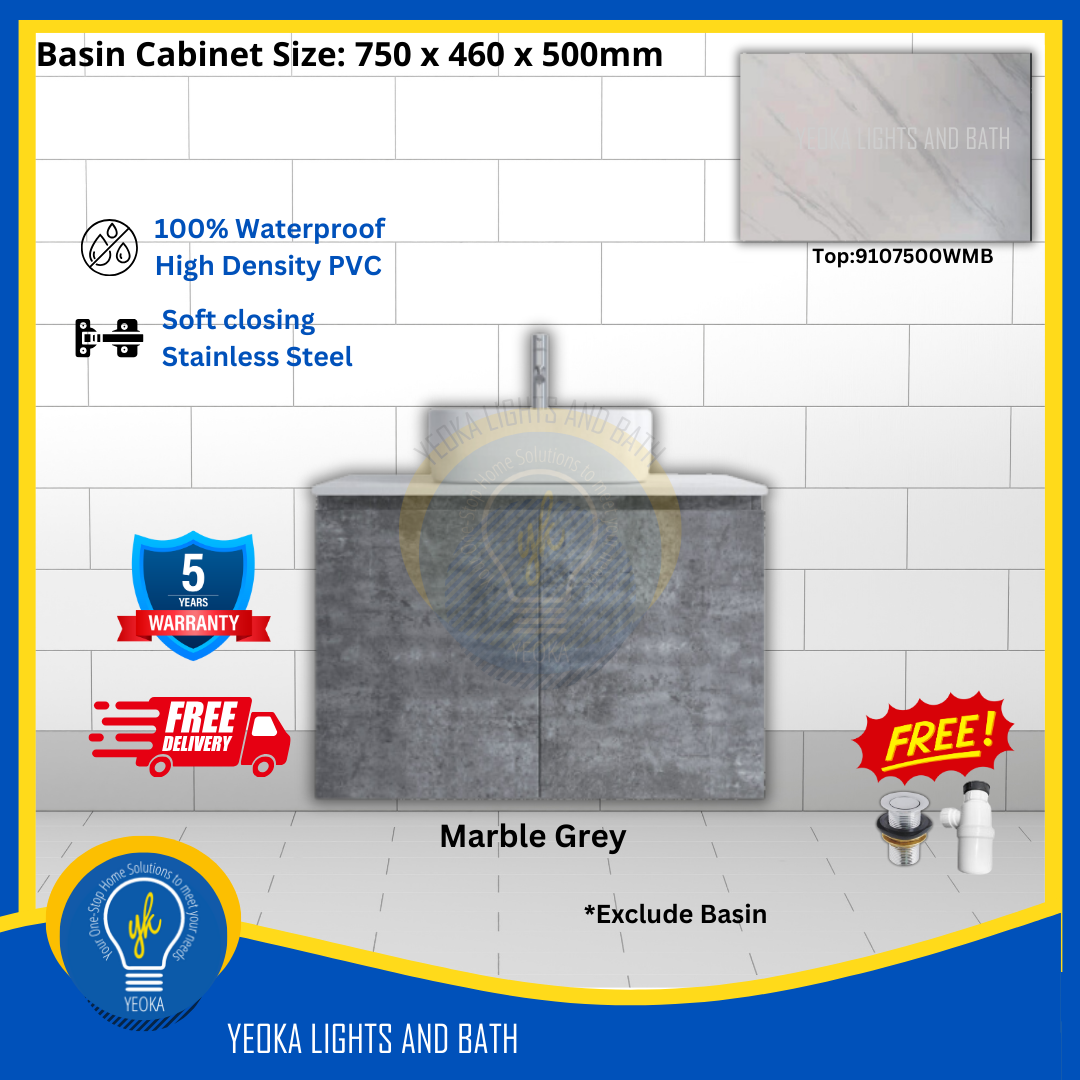 PVC Waterproof Basin Cabinet YKD7103200 (75cm)