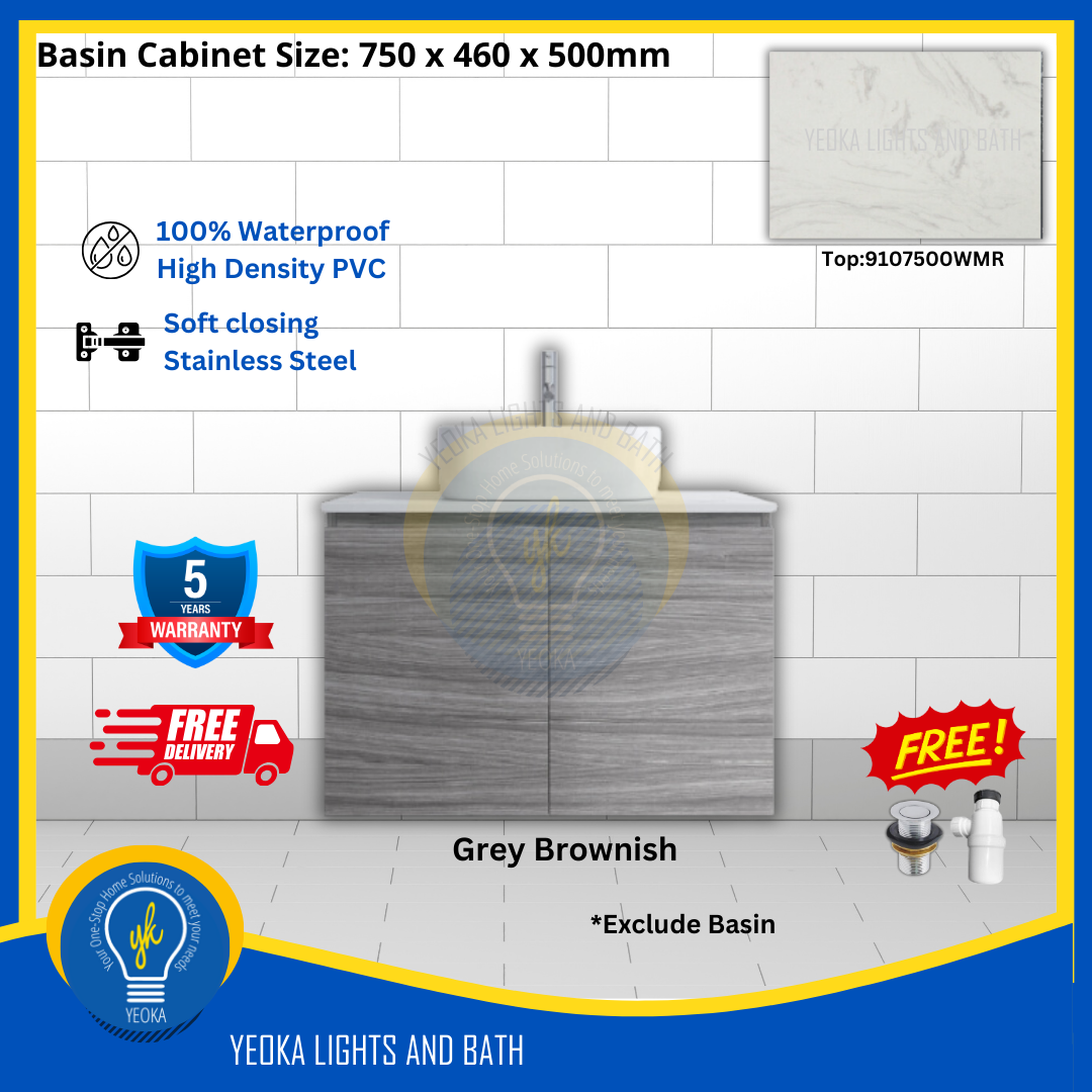 PVC Waterproof Basin Cabinet YKD7103200 (75cm)