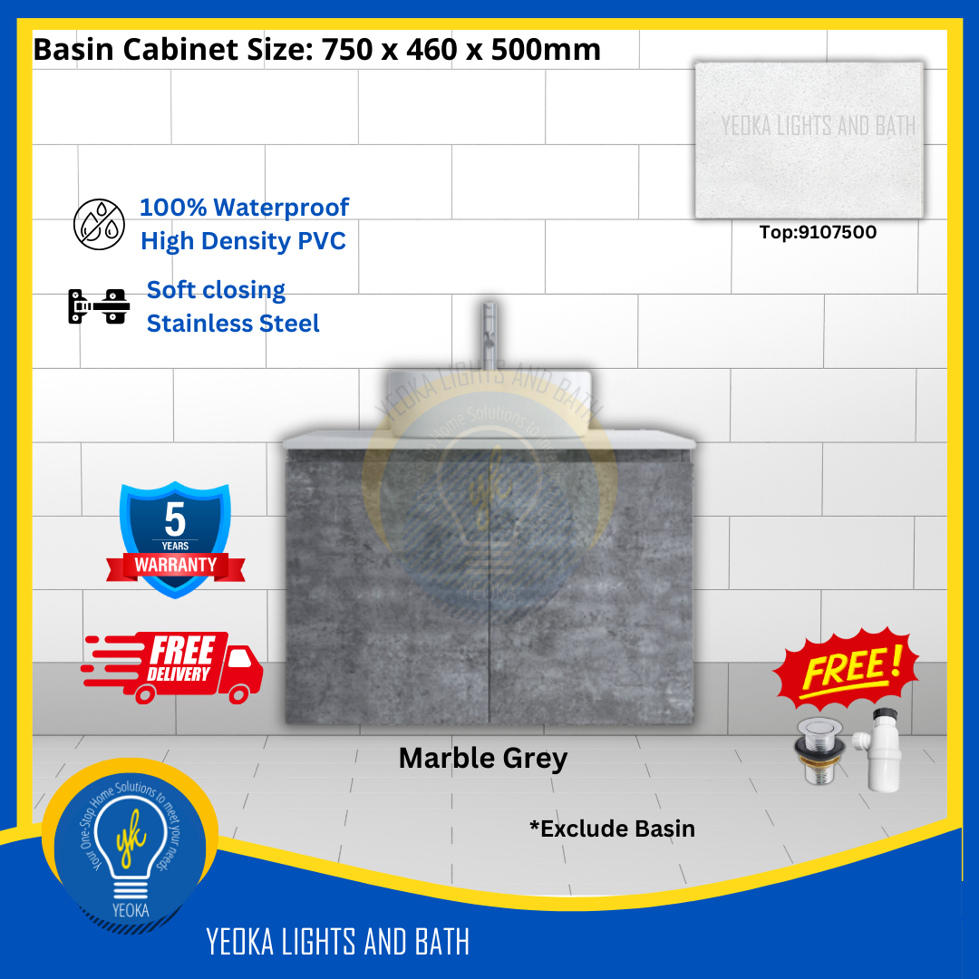 PVC Waterproof Basin Cabinet YKD7103200 (75cm)