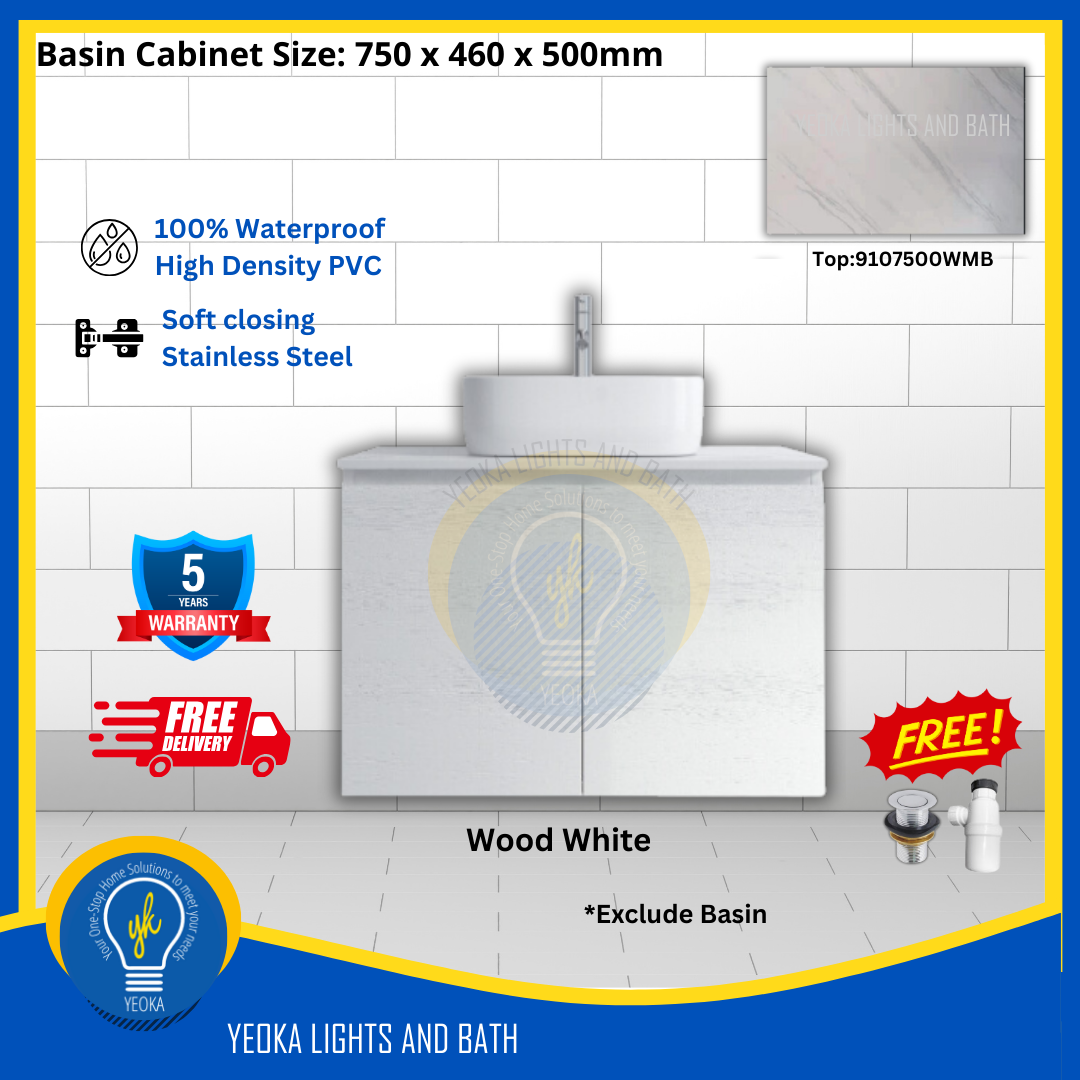 PVC Waterproof Basin Cabinet YKD7103200 (75cm)