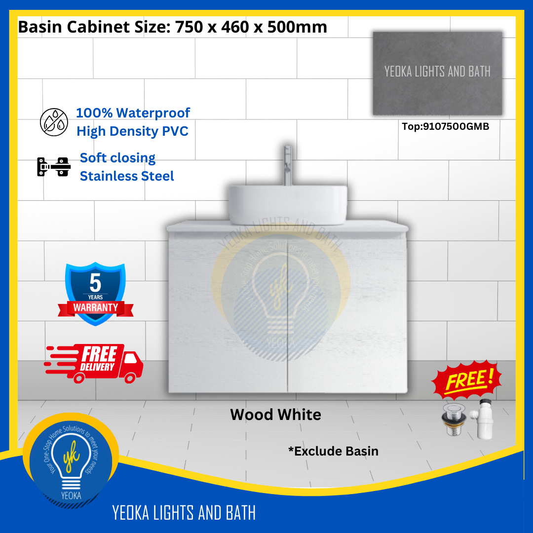 PVC Waterproof Basin Cabinet YKD7103200 (75cm)