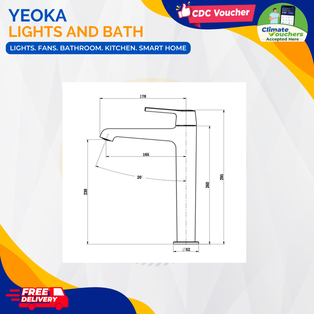 AALTO TALL BASIN MIXER ESTER SERIES 2801