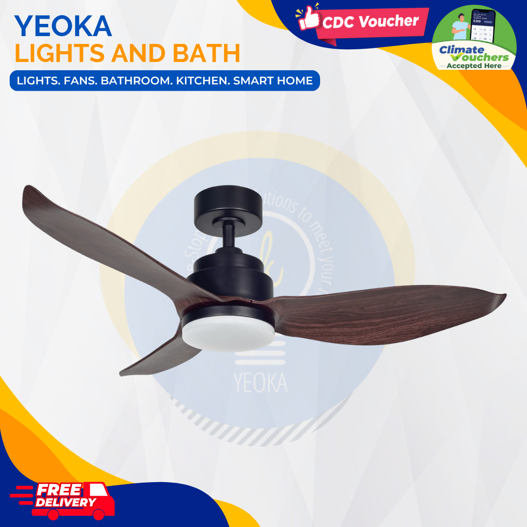AEROAIR Ceiling Fan AA-320 DC Motor | (35"/46"/52') with 3 Tone LED Light Kit + Remote Control