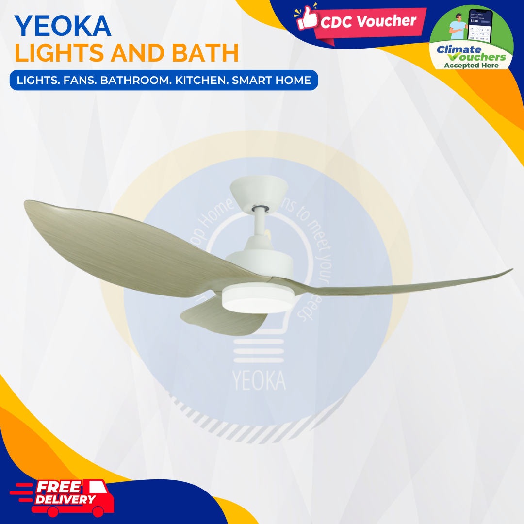 D'FAN Ceiling Fan SPACE 46 DC Motor (46") with Dimmable 3 Tone LED Light Kit