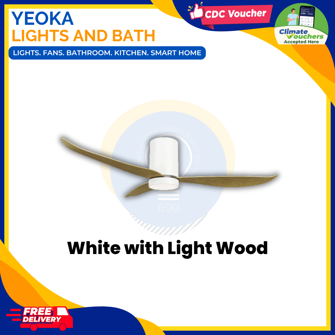 [FREE INSTALLATION] MOWE Helios 3 Smart Ceiling Fan | DC Motor | Dimmable 3 Tone LED Light | 36"/46"/52"