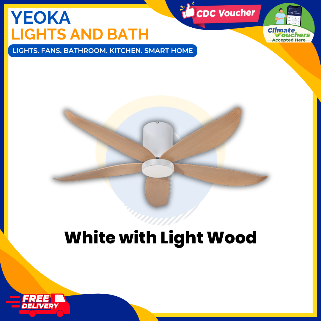 [FREE INSTALLATION] MOWE Helios 5 Smart Ceiling Fan | DC Motor | Dimmable 3 Tone LED Light | 48"/54"