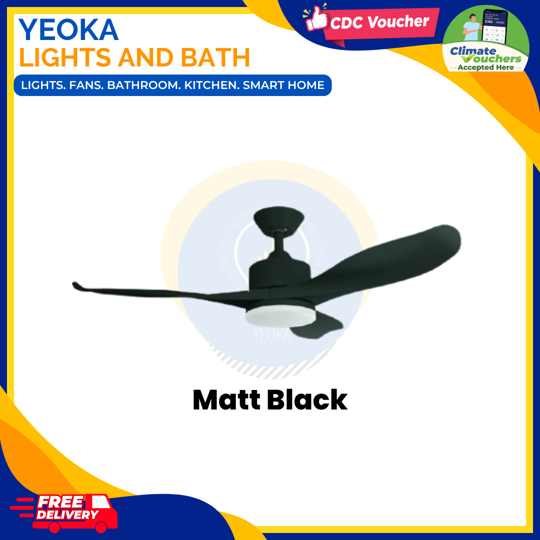 [FREE INSTALLATION] DECCO Adelaide Smart Ceiling Fan | DC Motor | Dimmable 3 Tone LED Light | 42",52"