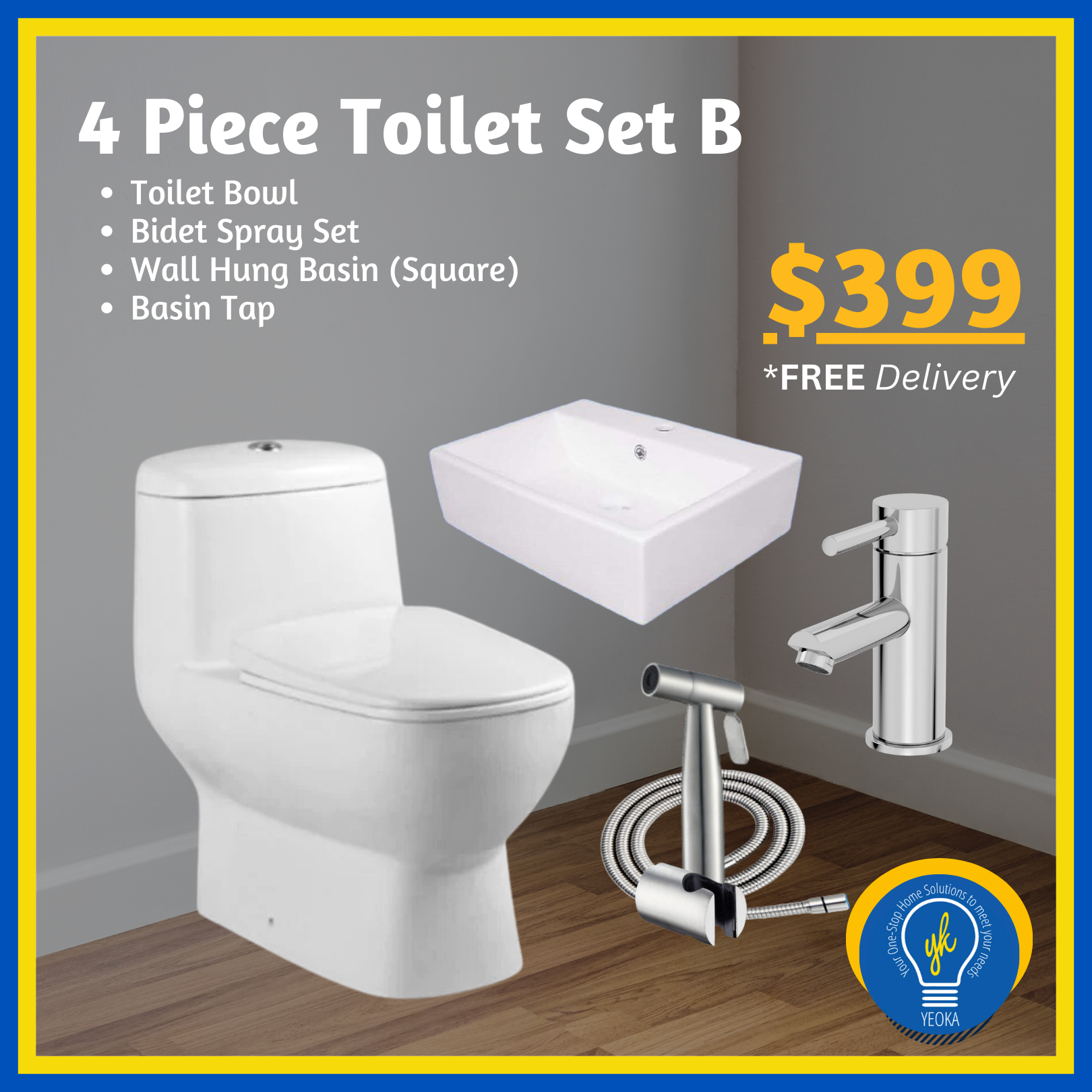 Toilet 4-Piece Set