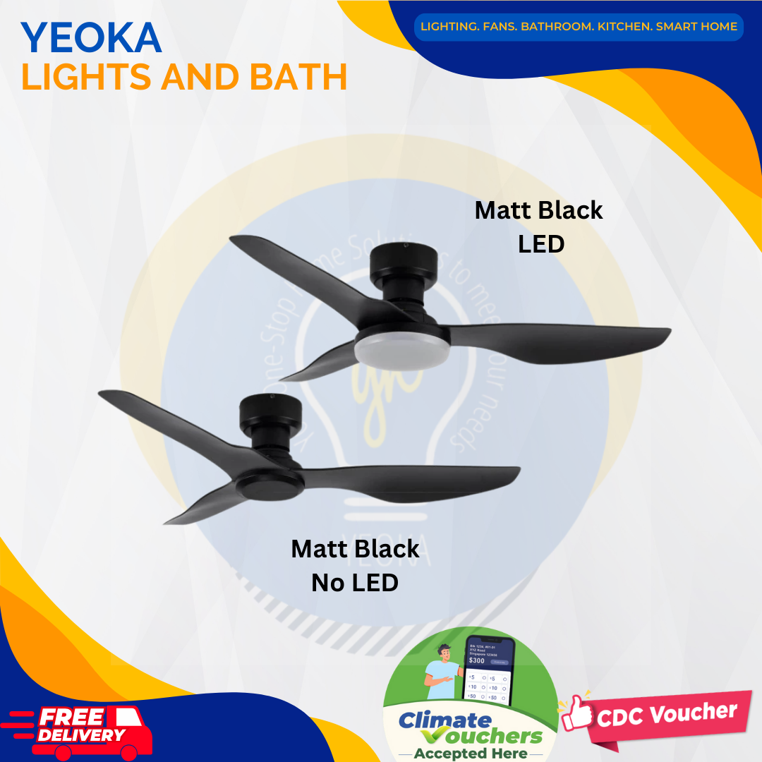FANCO Ceiling Fan HUGGER DC Motor (48") with 3 Tone LED Light Kit