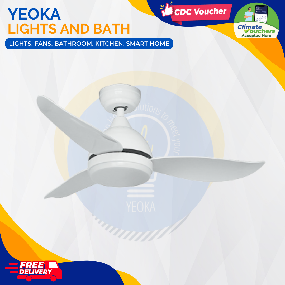 FANCO Ceiling Fan B-STAR DC Motor (36"/46"/52') with 3 Tone LED Light Kit