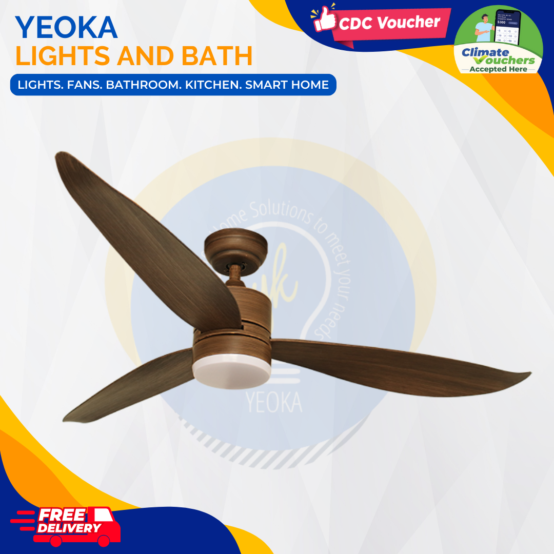 FANCO Ceiling Fan F-STAR DC Motor (36"/46"/52') with 3 Tone LED Light Kit