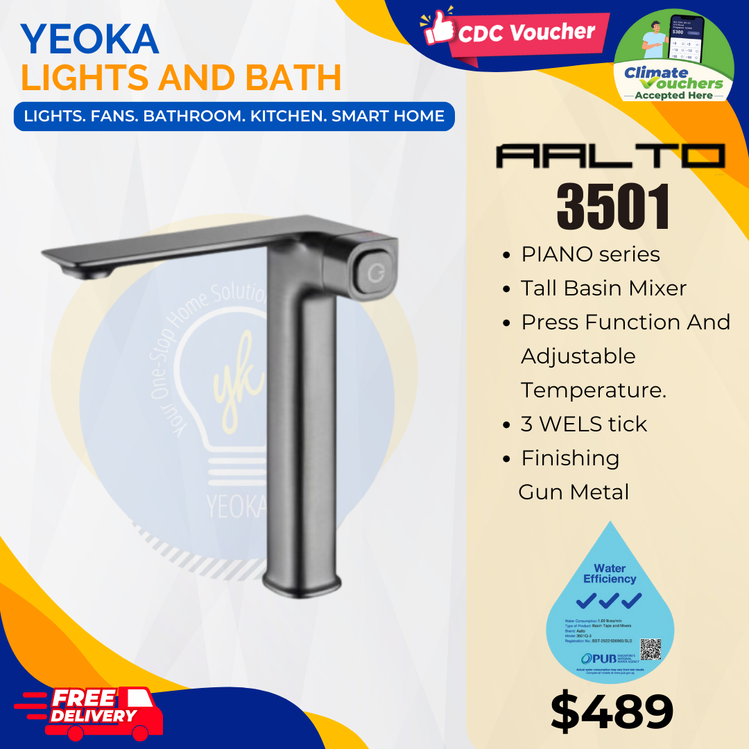 AALTO TALL BASIN MIXER PIANO SERIES 3501