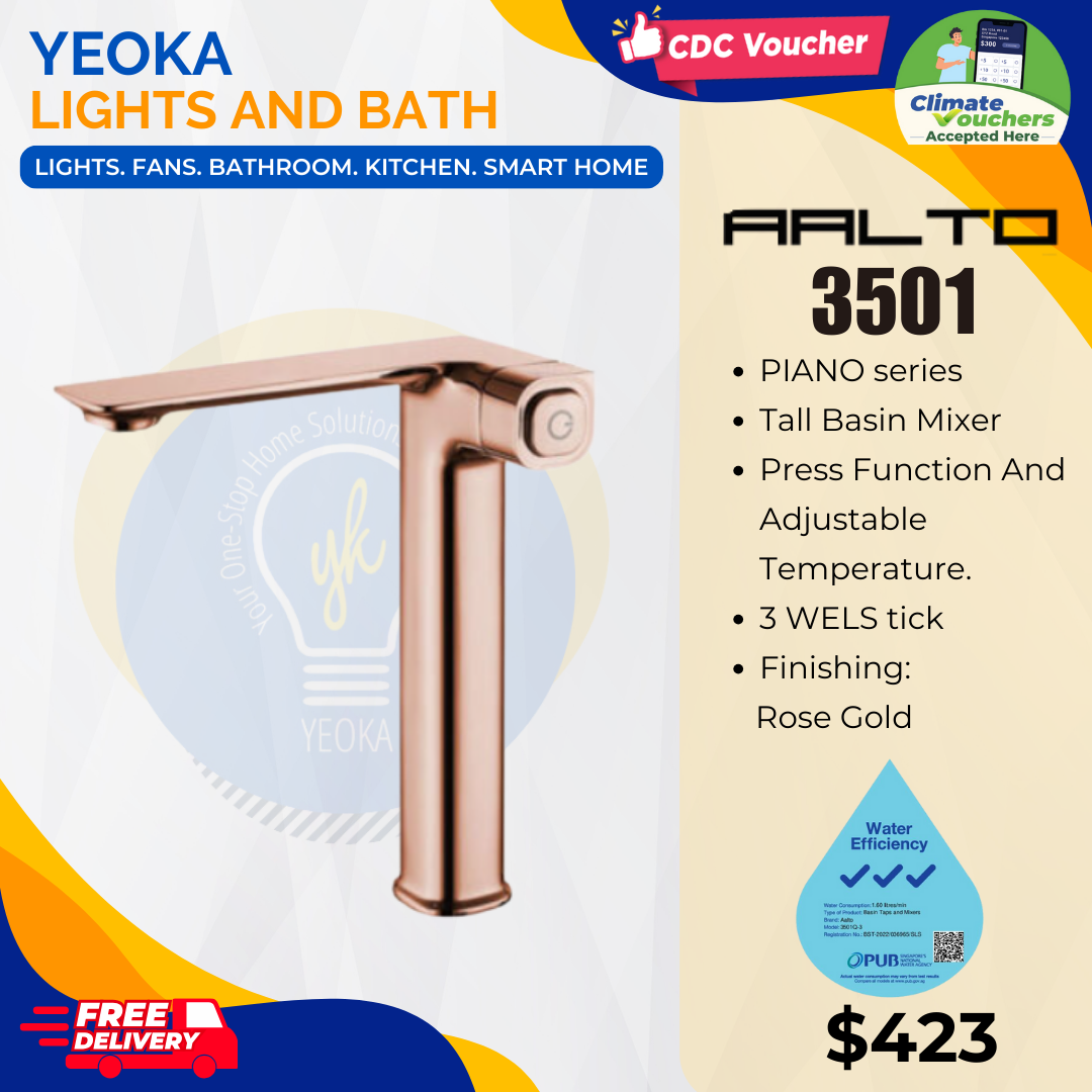 AALTO TALL BASIN MIXER PIANO SERIES 3501