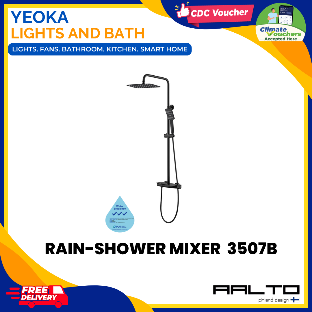 AALTO 3507 Modern Rainshower Mixer Set, Piano Tiles Control