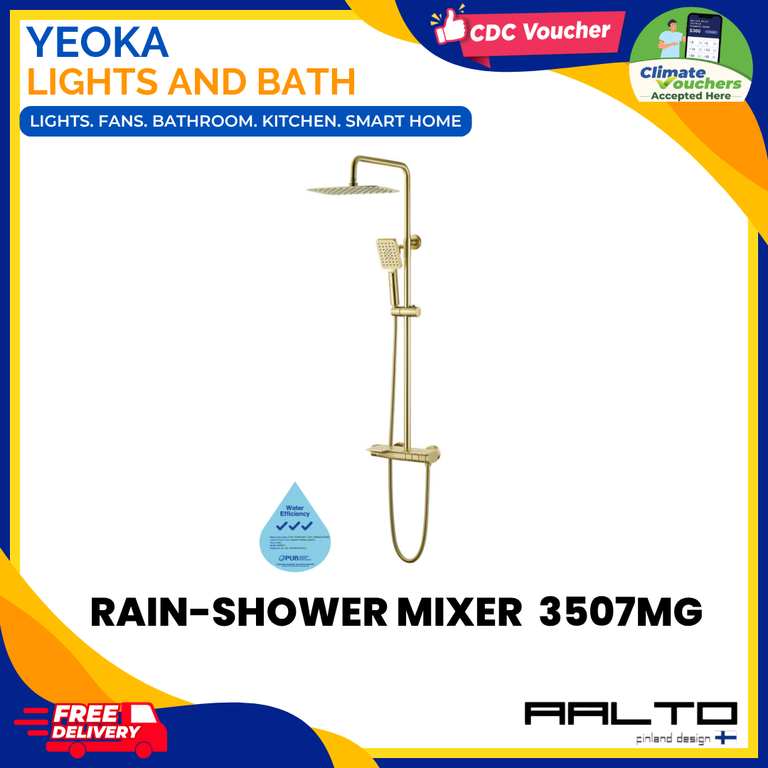 AALTO 3507 Modern Rainshower Mixer Set, Piano Tiles Control