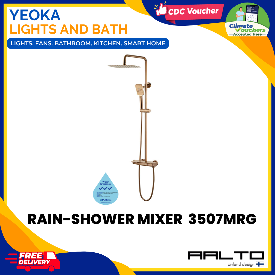 AALTO 3507 Modern Rainshower Mixer Set, Piano Tiles Control