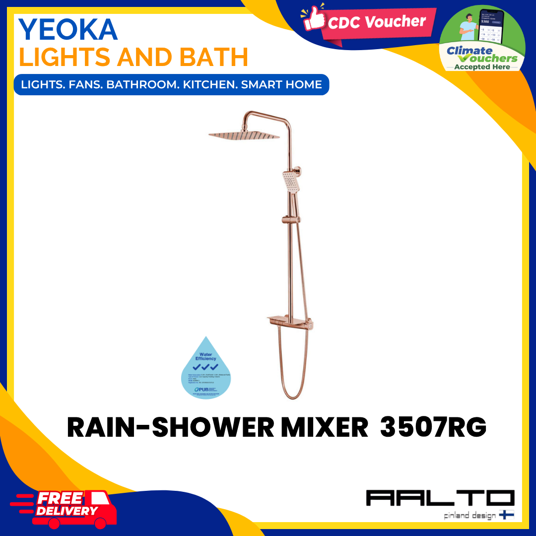 AALTO 3507 Modern Rainshower Mixer Set, Piano Tiles Control