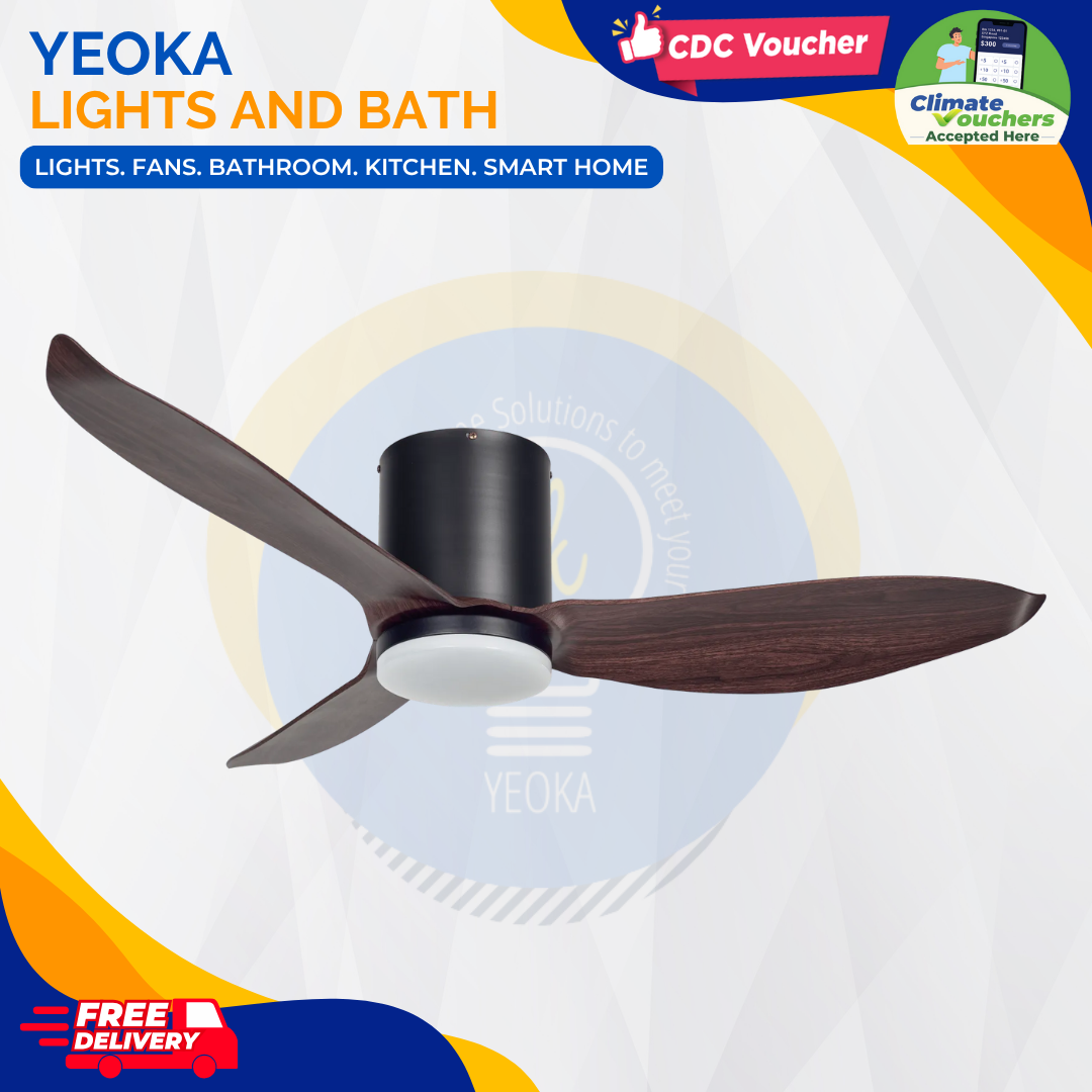 AEROAIR Ceiling Fan AA-335 DC Motor | (35"/46"/52') with 3 Tone LED Light Kit + Remote Control